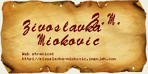 Živoslavka Mioković vizit kartica